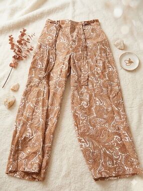 Paisley Wide-Leg Pants